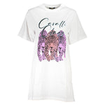 Cavalli Class White Cotton Dress CA-21217-XL