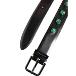 Dolce & Gabbana Black Leather Studded Silver Tone Buckle Belt BEL9256-90