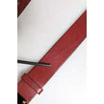Dolce & Gabbana Maroon Classic Leather Metal Logo Buckle Belt BEL9402-90