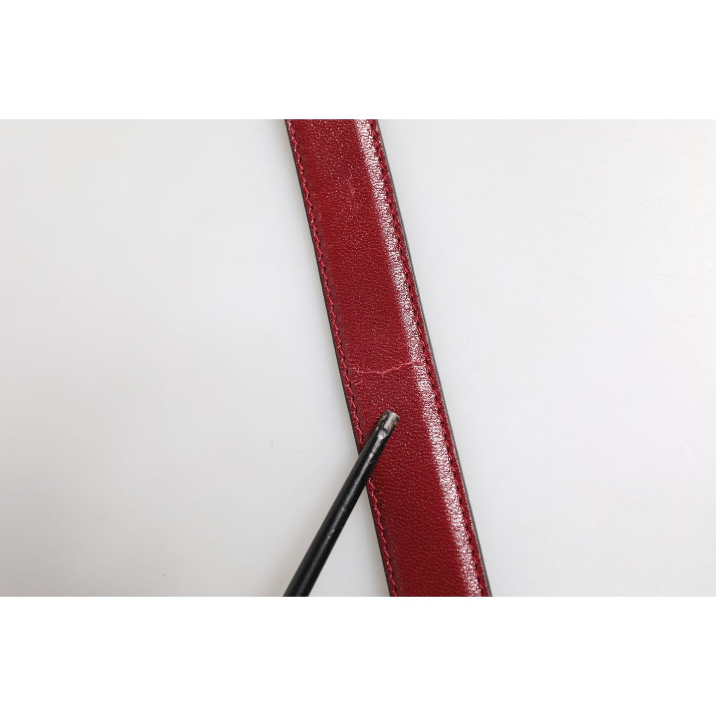 Dolce & Gabbana Red Classic Metal DG Logo Buckle Belt BEL9403-85