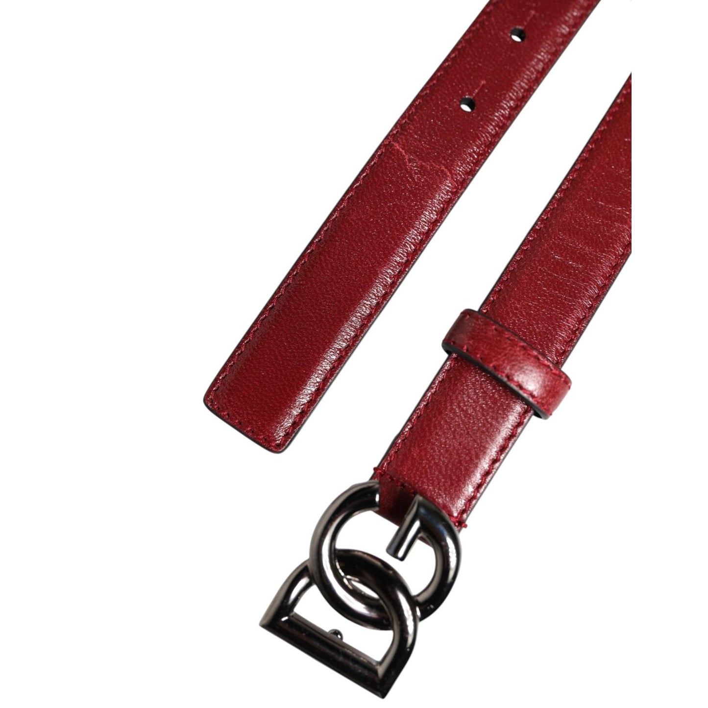 Dolce & Gabbana Red Classic Metal DG Logo Buckle Belt BEL9403-85