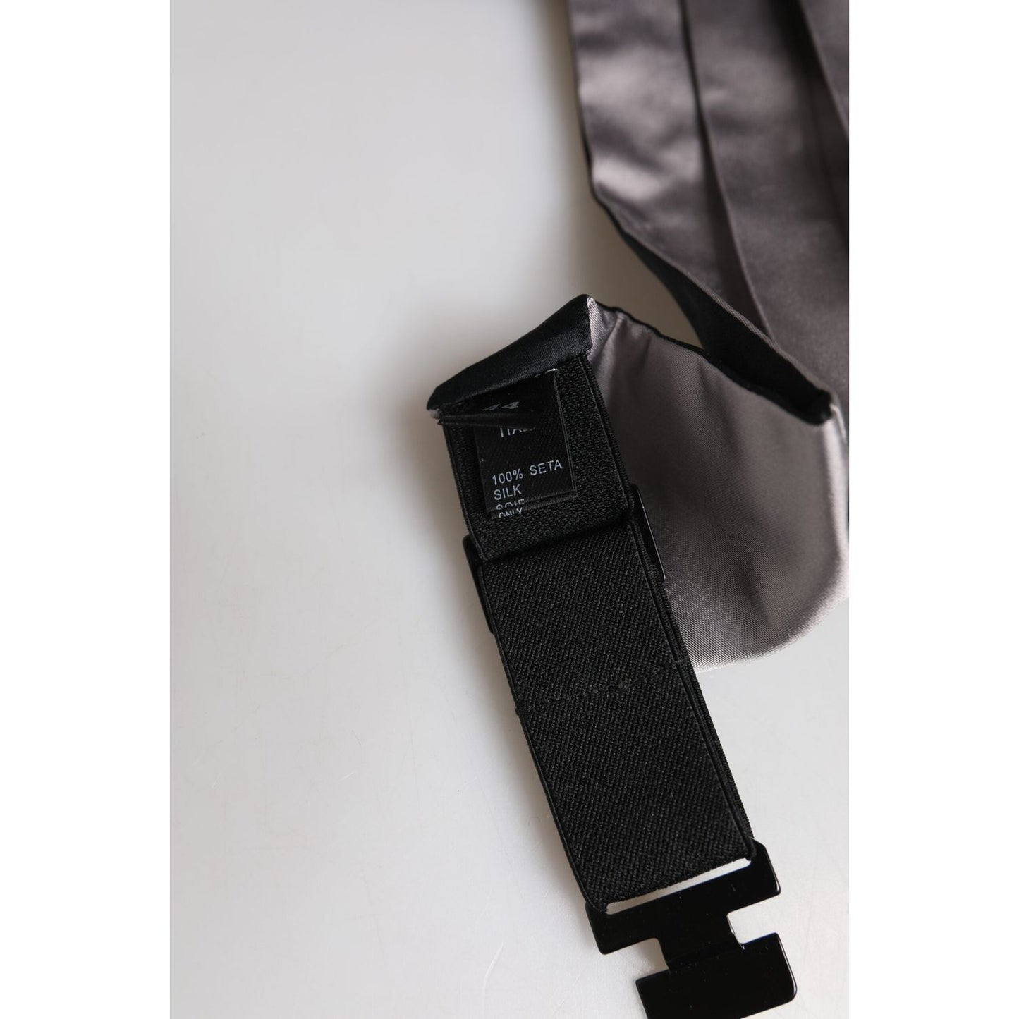 Dolce & Gabbana Gray Men 100% Silk Belt Wide Waist Cummerbund BEL9455-44