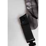 Dolce & Gabbana Gray Men 100% Silk Belt Wide Waist Cummerbund BEL9455-44