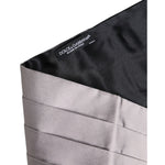 Dolce & Gabbana Gray Men 100% Silk Belt Wide Waist Cummerbund BEL9455-44