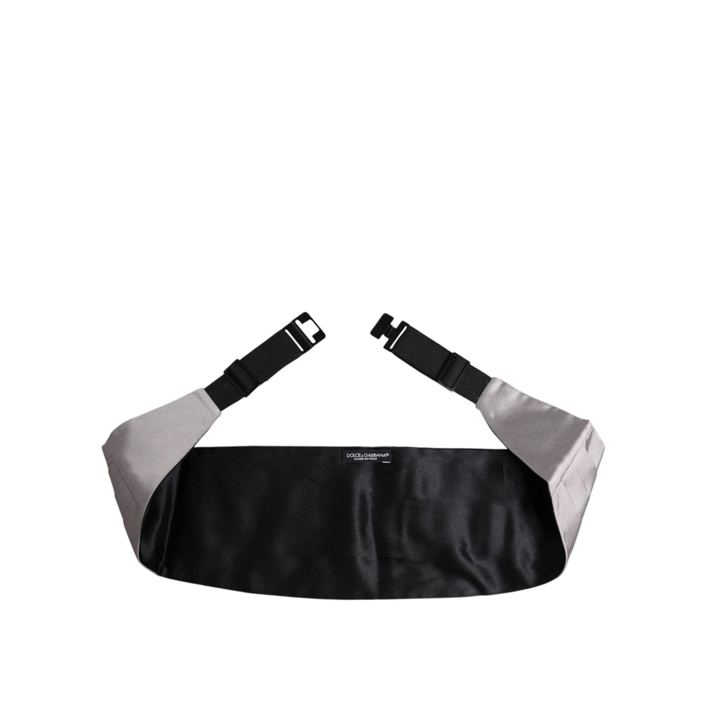 Dolce & Gabbana Gray Men 100% Silk Belt Wide Waist Cummerbund BEL9455-44