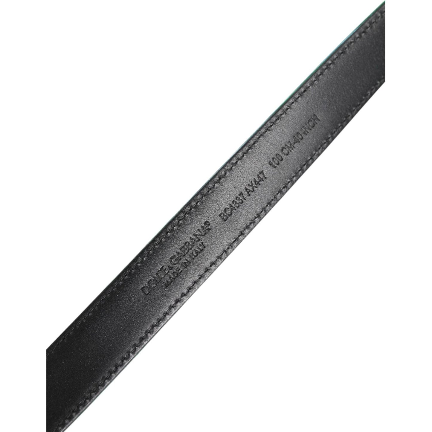 Dolce & Gabbana Green Black Polyester Metal Buckle Belt BEL9474-105