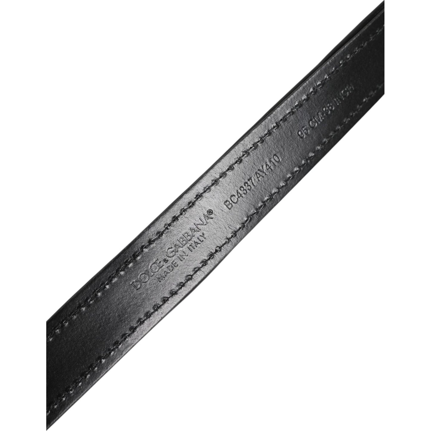 Dolce & Gabbana Black Sequin Embellished Metal Buckle Belt BEL9475-95