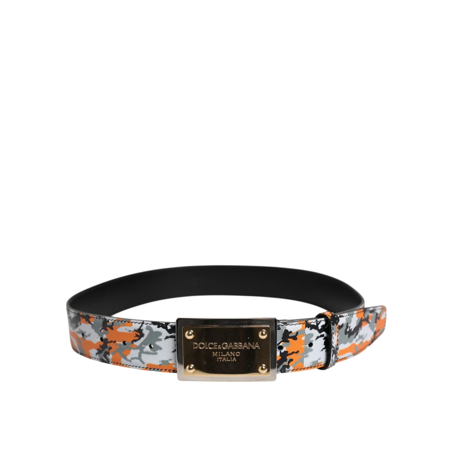 Dolce & Gabbana Multicolor Camouflage Metal Logo Buckle Belt BEL9485-90