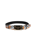 Dolce & Gabbana Multicolor Camouflage Metal Logo Buckle Belt BEL9485-90