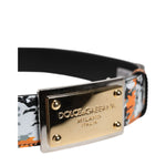 Dolce & Gabbana Multicolor Camouflage Metal Logo Buckle Belt BEL9485-90