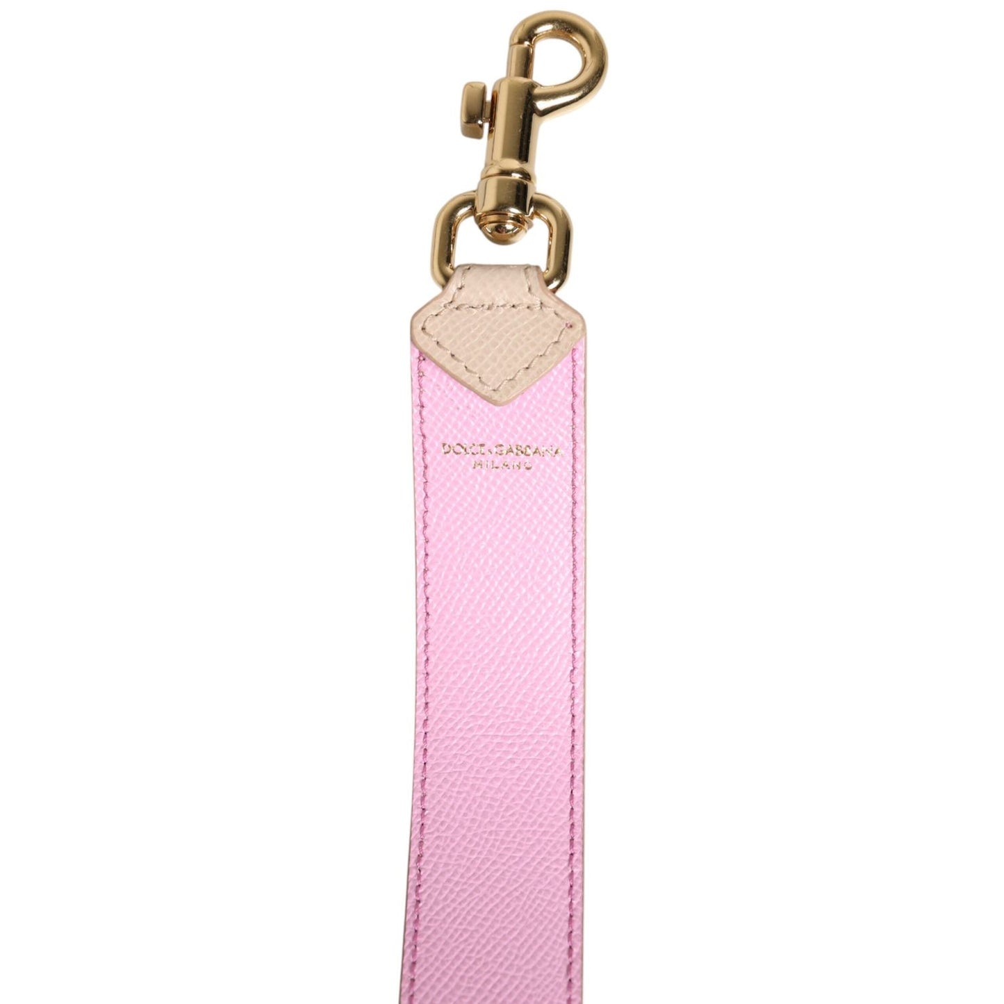Dolce & Gabbana Beige Pink Leather Handbag Accessory Shoulder Strap WMB530