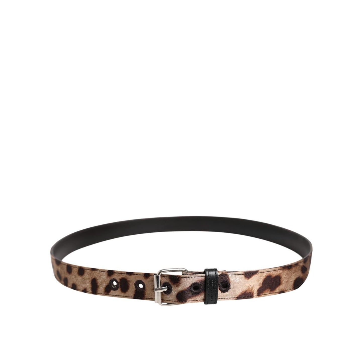 Dolce & Gabbana Brown Leopard Silver Metal Buckle Belt WMB542-85
