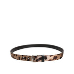 Dolce & Gabbana Brown Leopard Silver Metal Buckle Belt WMB542-85