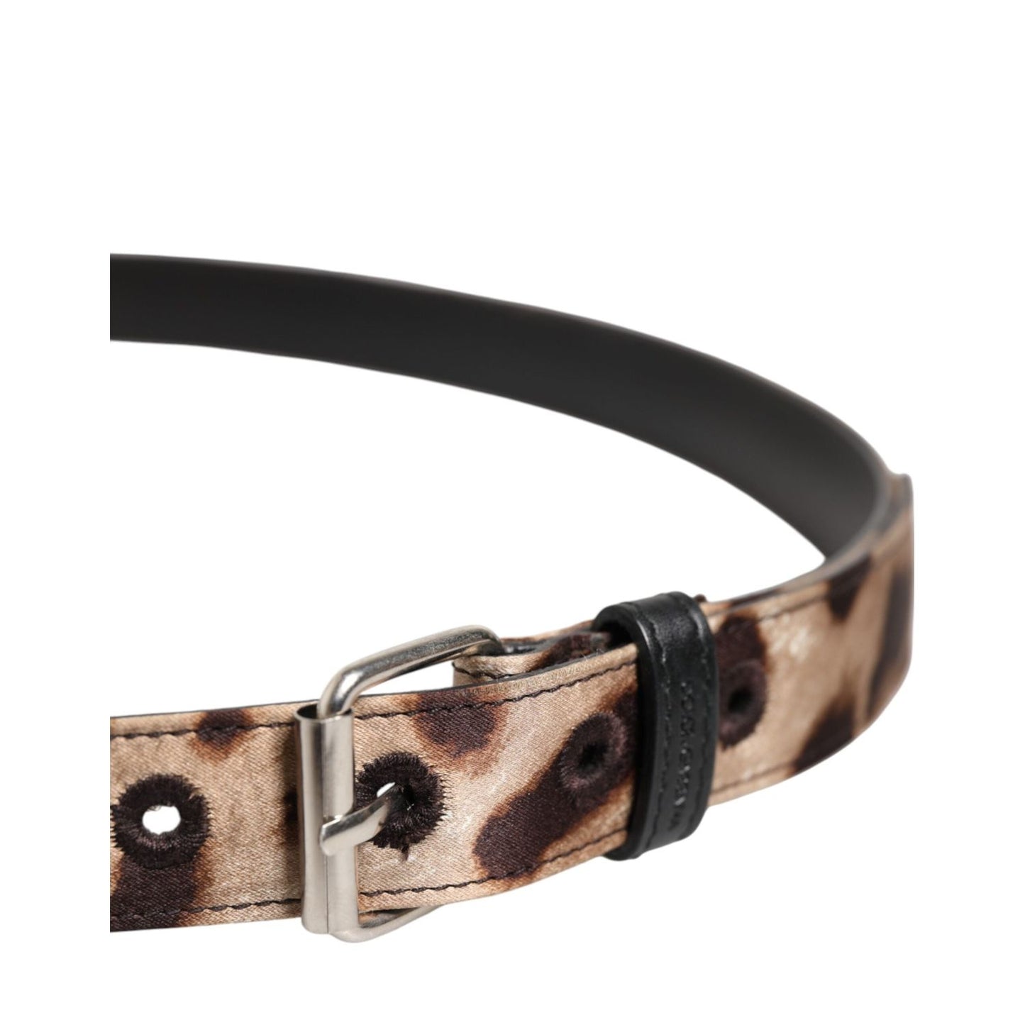 Dolce & Gabbana Brown Leopard Silver Metal Buckle Belt WMB542-85