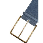 Dolce & Gabbana Two Tone Blue Denim Gold Metal Buckle Belt WMB546-90