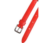 Dolce & Gabbana Red Leather Silver Chain Floral Cintura Belt WMB552-42