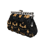 Dolce & Gabbana Black Tassel Gold Baroque Crystal Evening Clutch Bag VAS15460