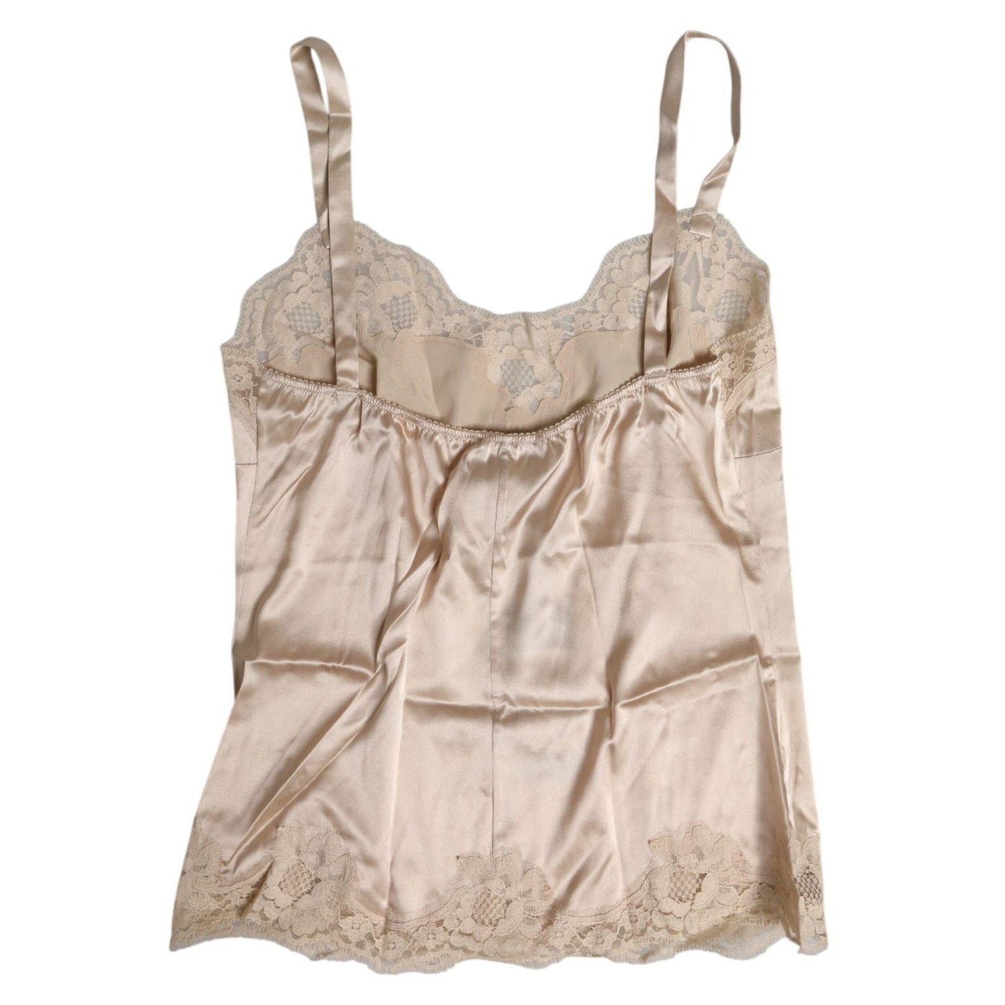 Dolce & Gabbana Beige Lace Silk Satin Tank Lingerie Underwear BIK1426-3
