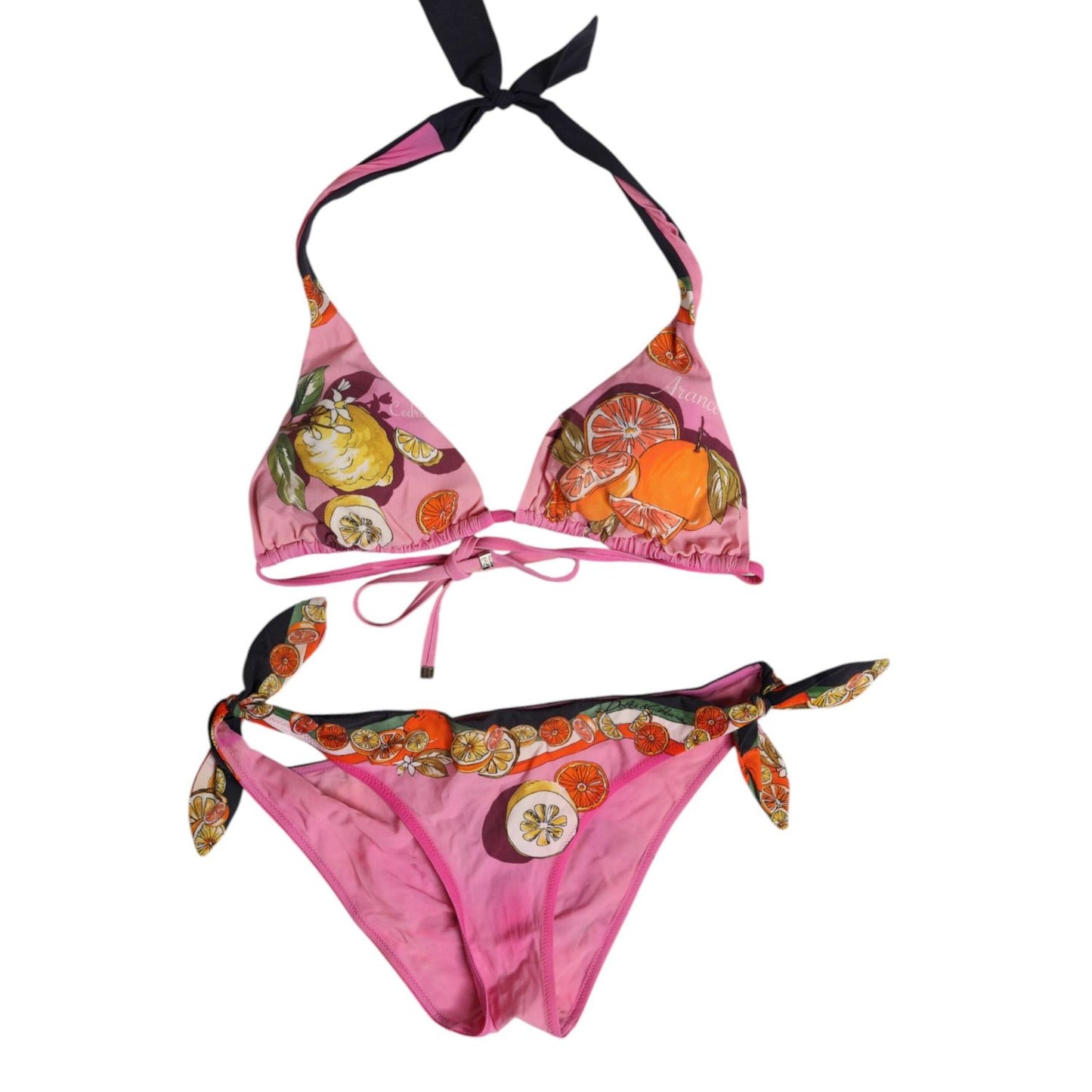 Dolce & Gabbana Pink Printed Swimsuit 2 Piece Top Bottom Swimwear BIK1652-2