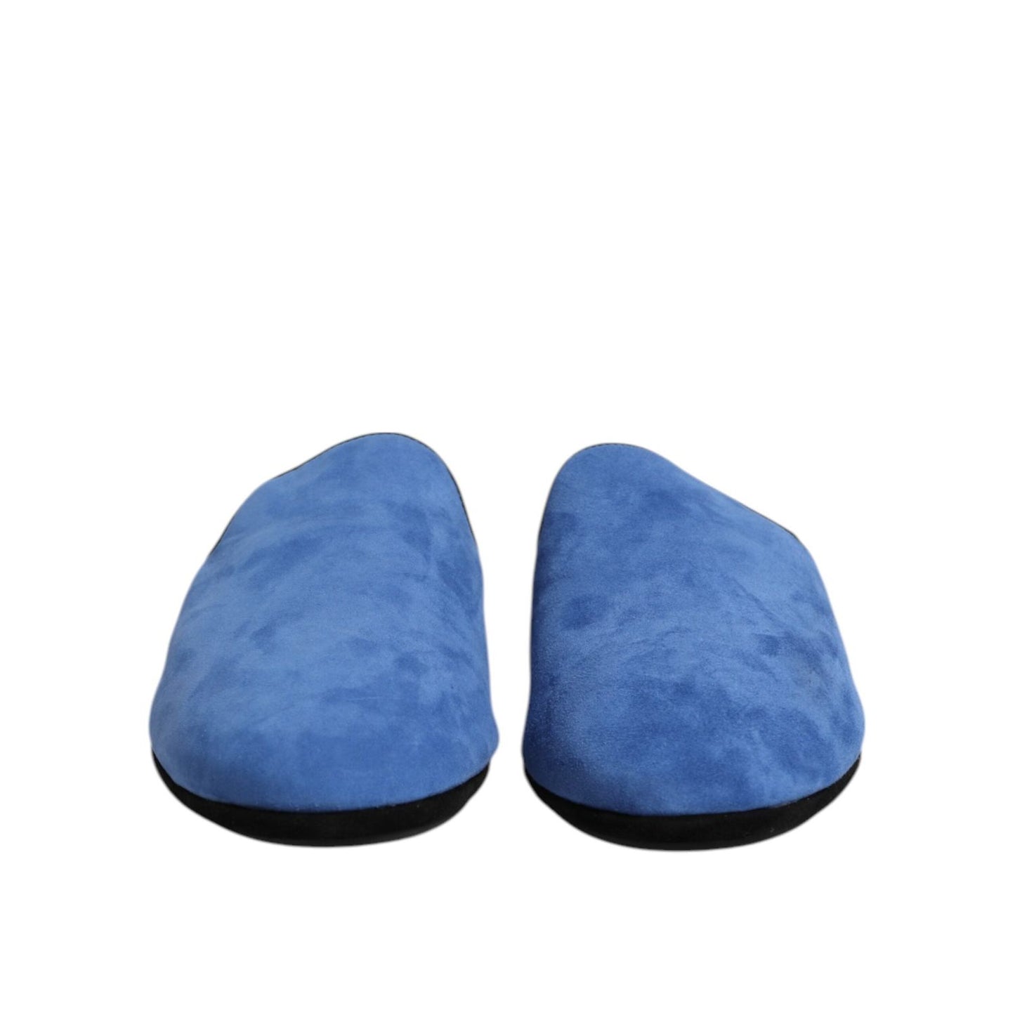 Dolce & Gabbana Blue Suede Capra Slides Flat Slipper Shoes MV7565-43