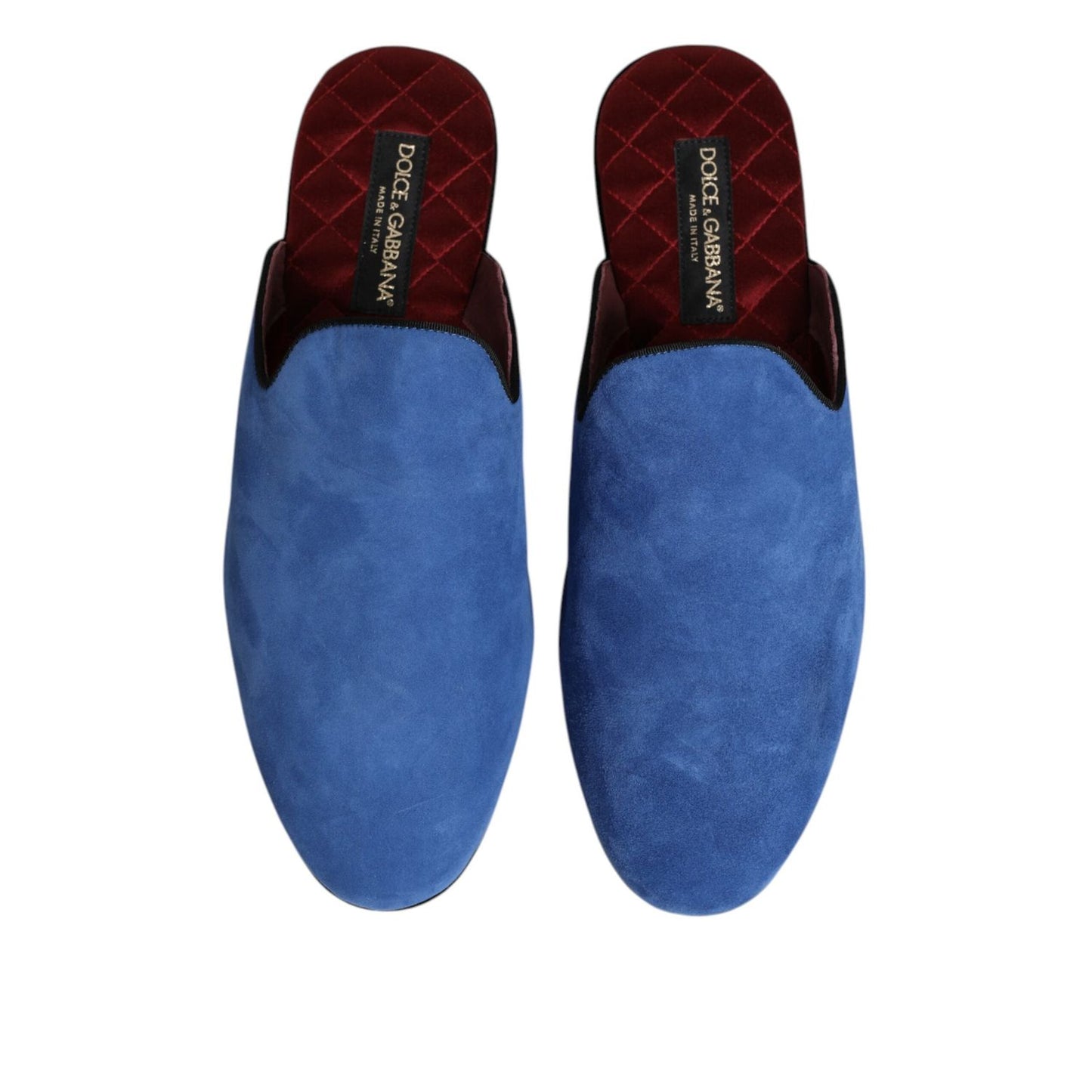 Dolce & Gabbana Blue Suede Capra Slides Flat Slipper Shoes MV7565-43