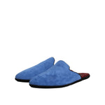 Dolce & Gabbana Blue Suede Capra Slides Flat Slipper Shoes MV7565-43