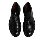 Dolce & Gabbana Black Calf Leather Derby Formal Dress Shoes MV7585-41.5