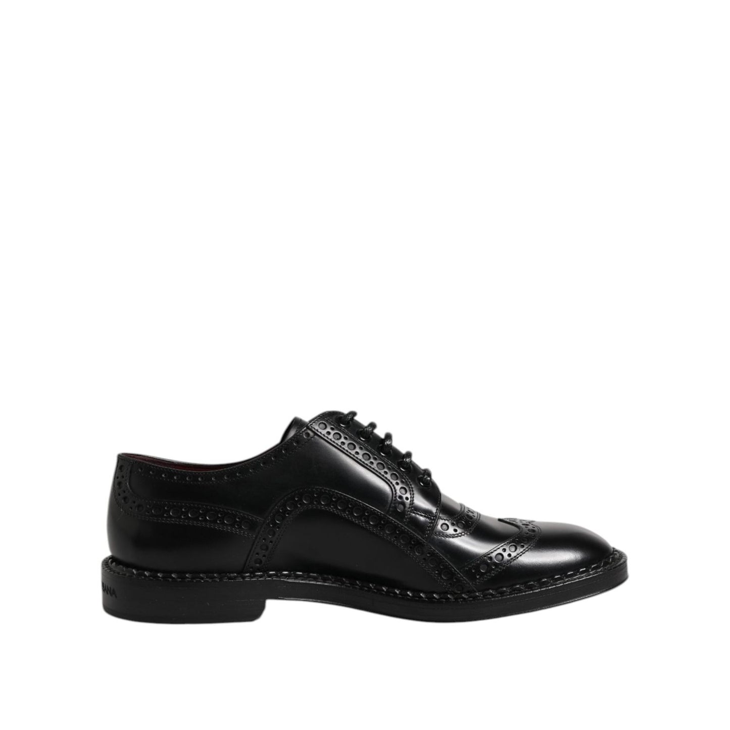 Dolce & Gabbana Black Calf Leather Derby Formal Dress Shoes MV7585-41.5