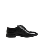 Dolce & Gabbana Black Calf Leather Derby Formal Dress Shoes MV7585-41.5