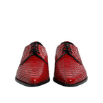 Dolce & Gabbana Red Exotic Leather Lace Up Dress Derby Shoes MV7615-39
