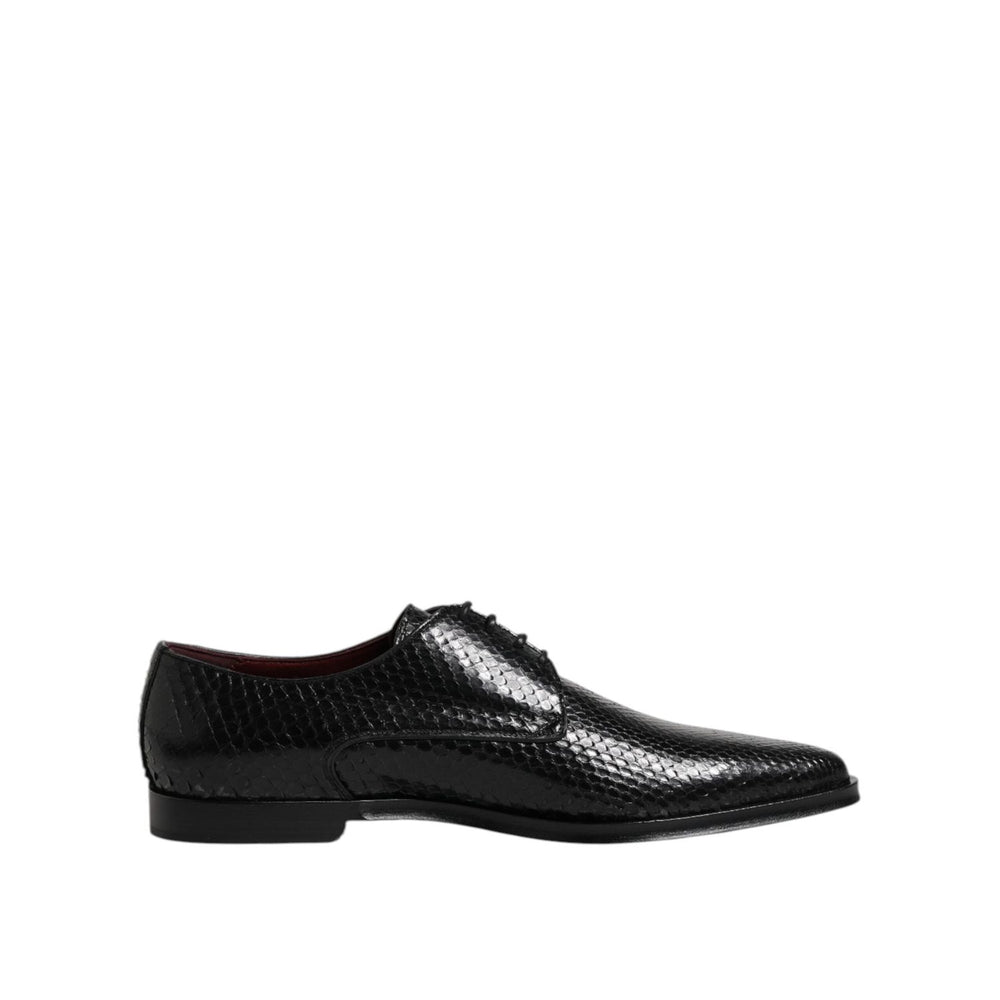 Dolce & Gabbana Black Leather Lace Up Dress Men Derby Shoes MV7619-40