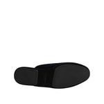 Dolce & Gabbana Dark Blue Viscose Velvet Slides Flat Slipper Shoes MV7622-43