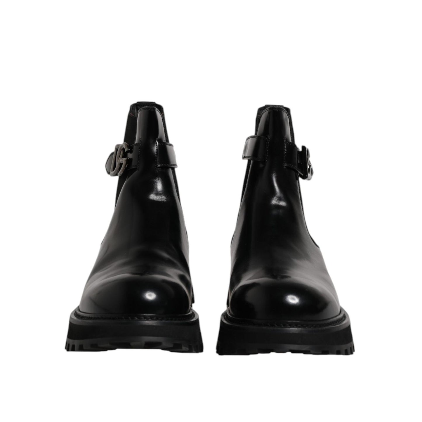 Dolce & Gabbana Black Belted DG Logo Men Chelsea Boots Shoes MV7578-44