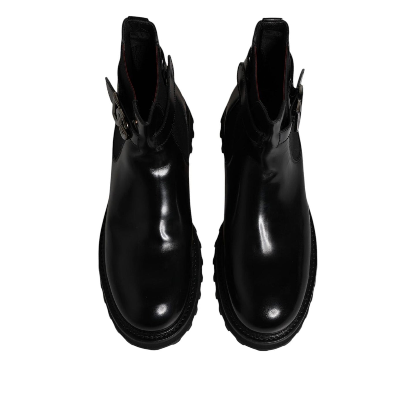 Dolce & Gabbana Black Belted DG Logo Men Chelsea Boots Shoes MV7578-44