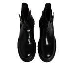 Dolce & Gabbana Black Belted DG Logo Men Chelsea Boots Shoes MV7578-44