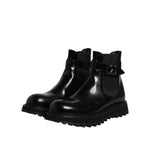 Dolce & Gabbana Black Belted DG Logo Men Chelsea Boots Shoes MV7578-44