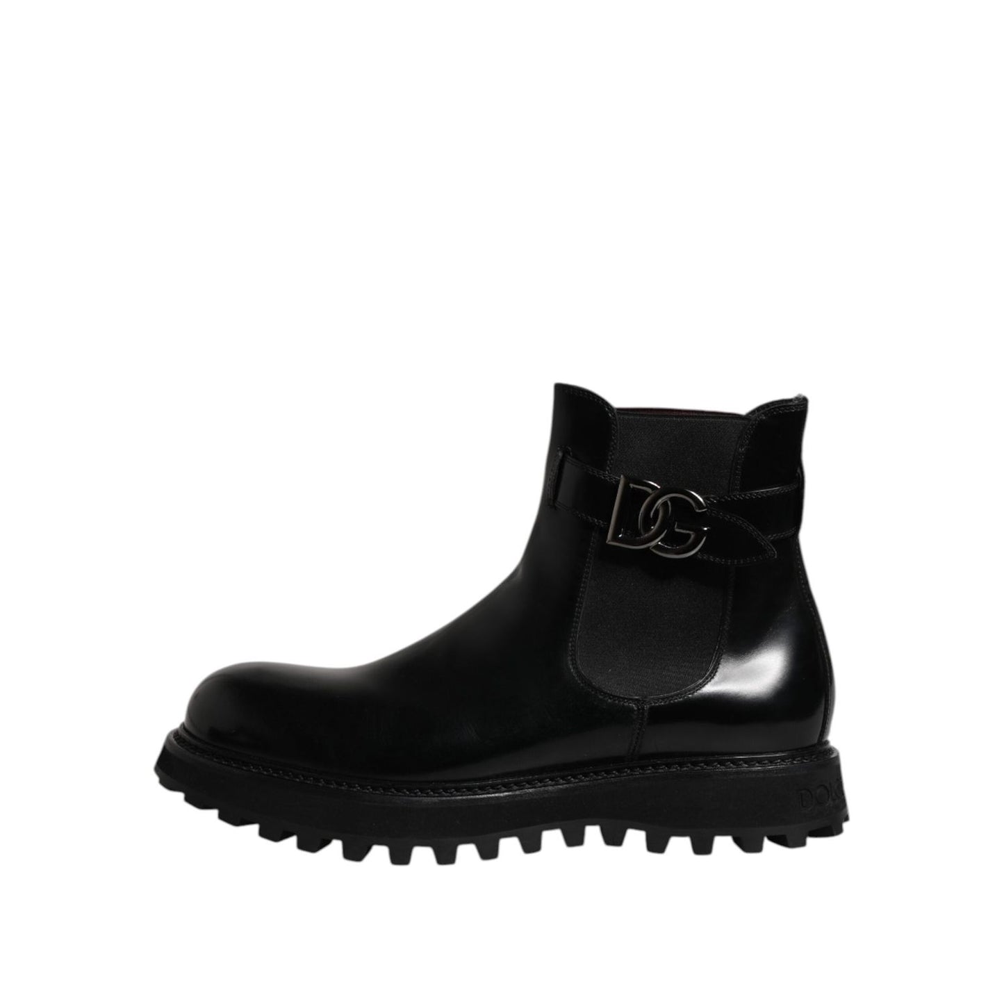 Dolce & Gabbana Black Belted DG Logo Men Chelsea Boots Shoes MV7578-44