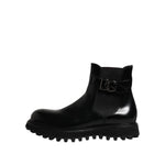 Dolce & Gabbana Black Belted DG Logo Men Chelsea Boots Shoes MV7578-44