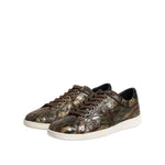 Dolce & Gabbana Brown Exotic Leather Low Top Sneakers Shoes MV7560-40