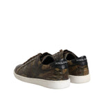 Dolce & Gabbana Brown Exotic Leather Low Top Sneakers Shoes MV7560-40