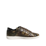 Dolce & Gabbana Brown Exotic Leather Low Top Sneakers Shoes MV7560-40