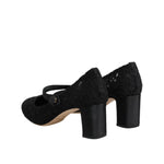 Dolce & Gabbana Black Mary Jane Taormina Lace Pumps Shoes LA12718-40