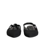 Dolce & Gabbana Black Crystal Charmeuse Slingback Shoes LA12720-40.5