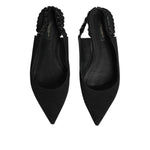 Dolce & Gabbana Black Crystal Charmeuse Slingback Shoes LA12720-40.5
