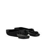 Dolce & Gabbana Black Crystal Charmeuse Slingback Shoes LA12720-40.5