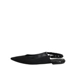 Dolce & Gabbana Black Crystal Charmeuse Slingback Shoes LA12720-40.5