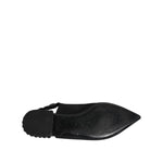 Dolce & Gabbana Black Crystal Charmeuse Slingback Shoes LA12720-40.5