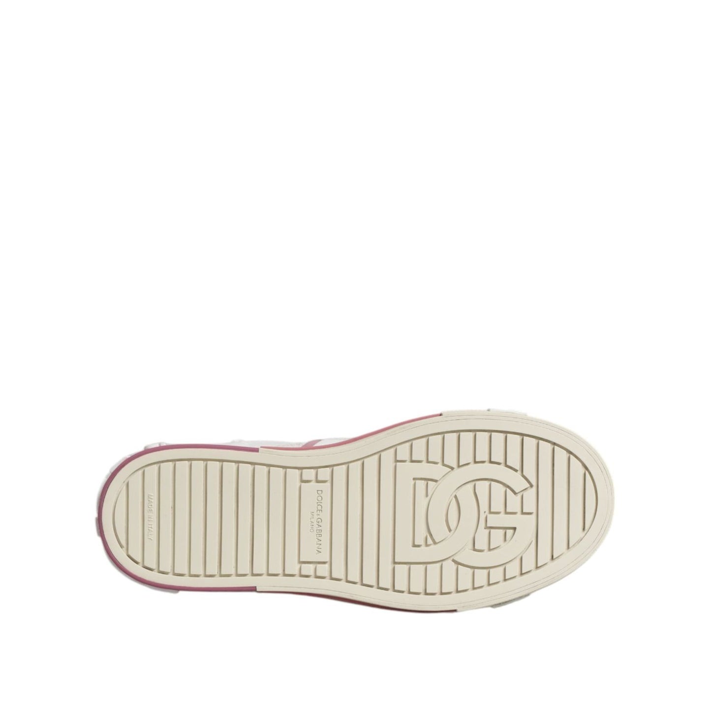 Dolce & Gabbana White Pink Leather Low Top Sneakers Shoes LA12765-38.5