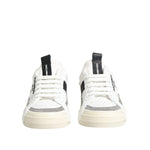 Dolce & Gabbana White Black Leather Low Top Sneakers Shoes LA12766-37.5