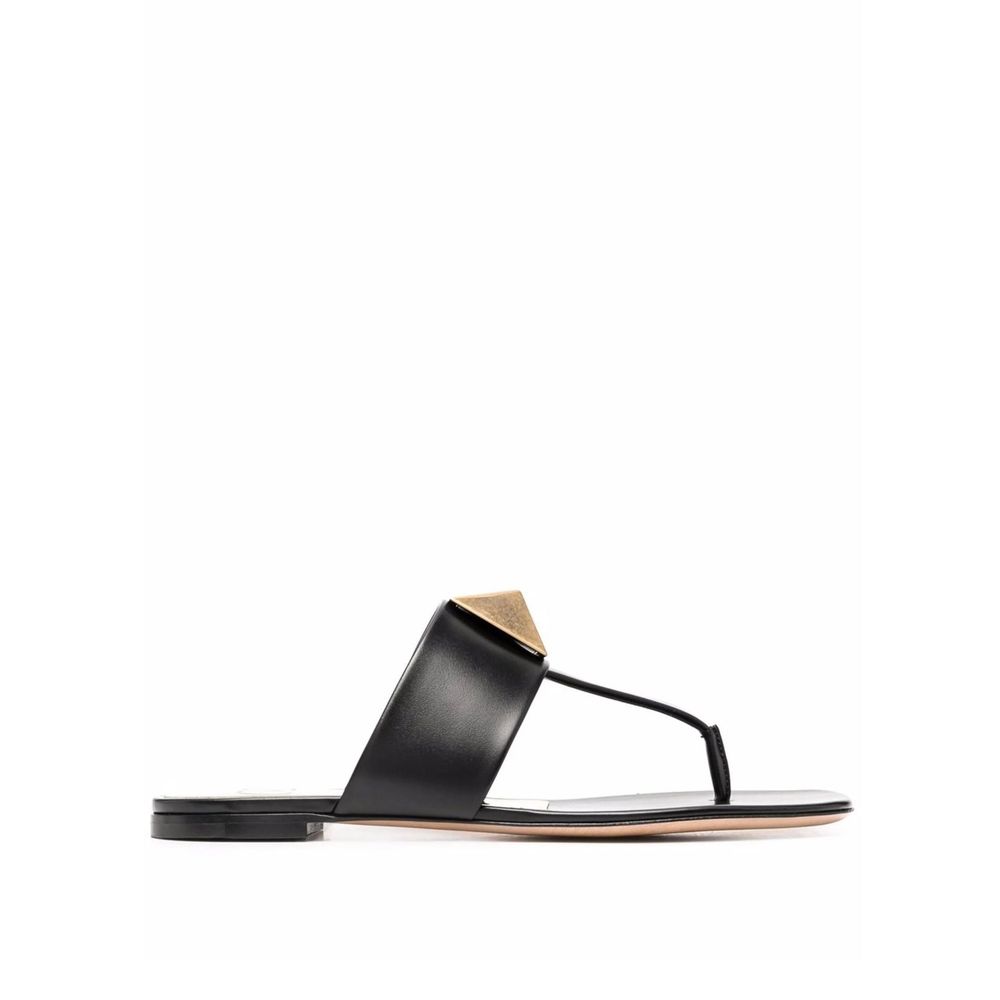 Valentino Garavani Black Leather Sandals